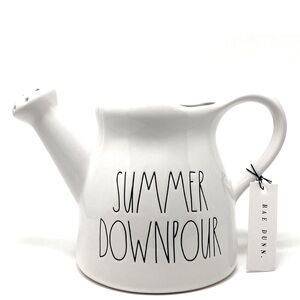 NEW Rae Dunn Summer Downpour Watering  Ceramic Pitcher Can